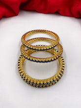 CZ Single Line Blue Stone American Diamond Bangles By Gehna Shop (Set Of 4) Zircon Bangles